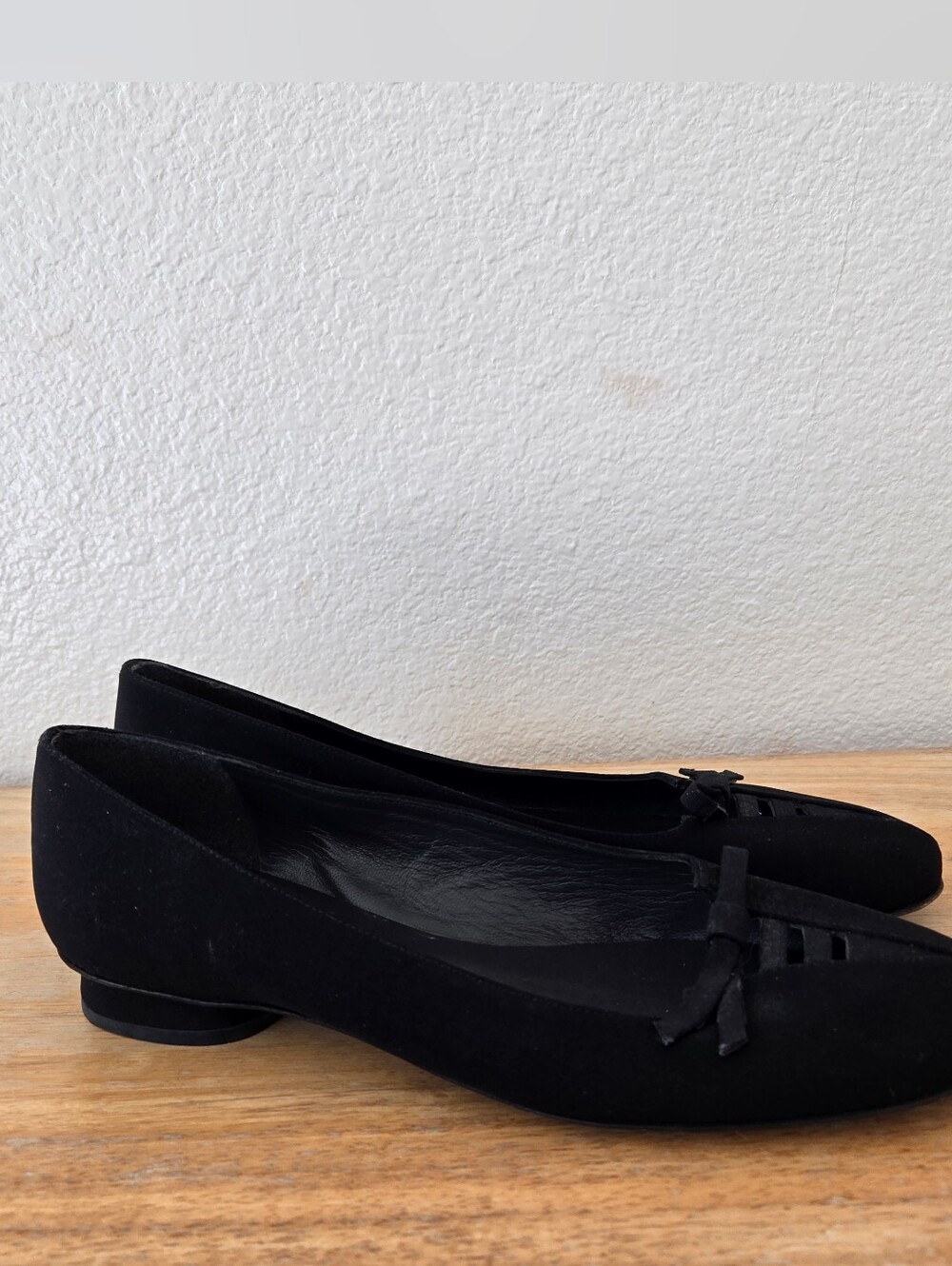 Stuart Weitzman Black Bow Accent Slip-on Ballet Flats Size 8.5 M‎ Fabric Upper - Picture 7 of 16